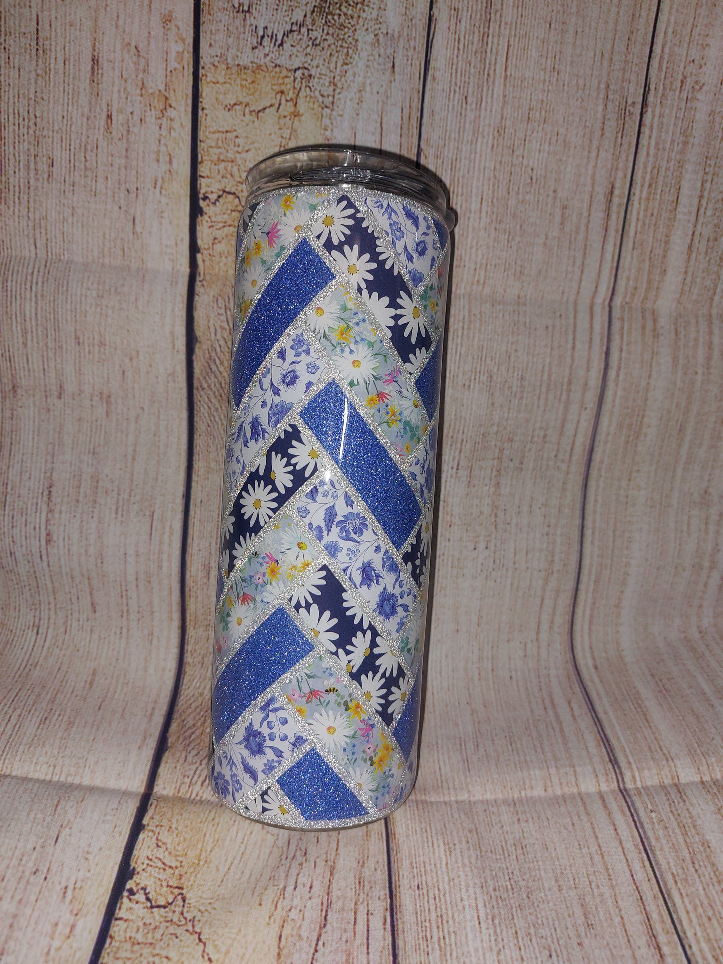 30oz blue flowers tumbler