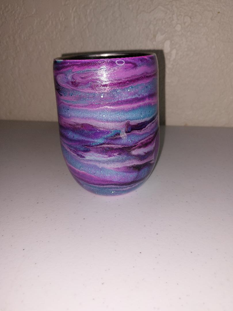 Purple 12oz stemless wine glass tumbler