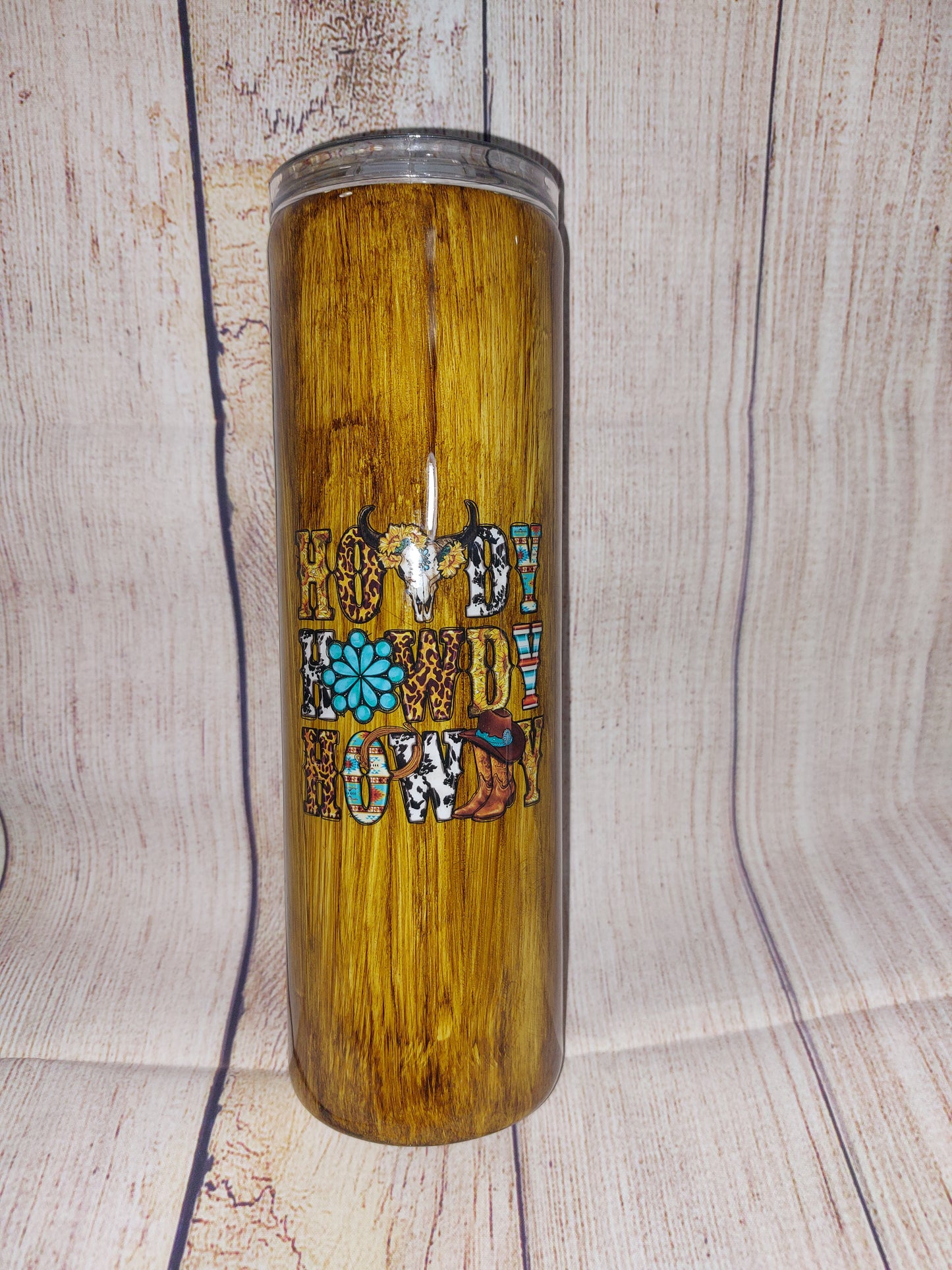 30oz Howdy woodgrain