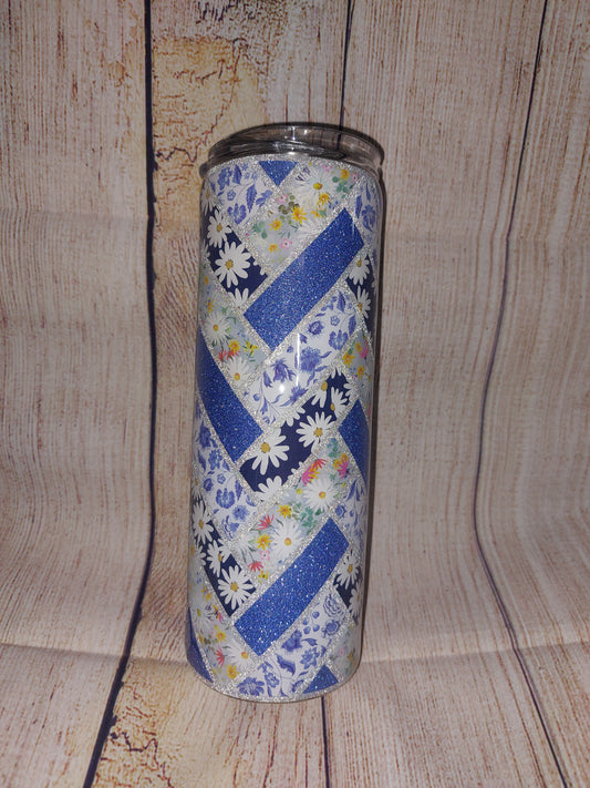 30oz blue flowers tumbler